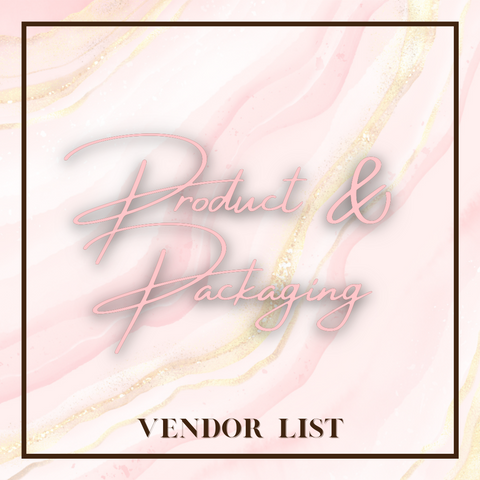 Product and Packaging Vendor List